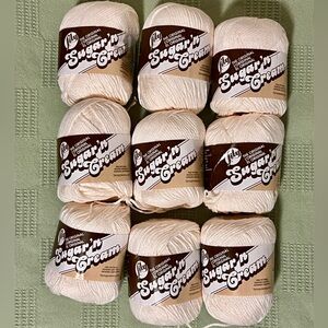 🧶 Lily Sugar'n Cream Cotton Yarn - 100% Cotton in SOFT ECRU - 9 skeins 🧶 NWT!!!